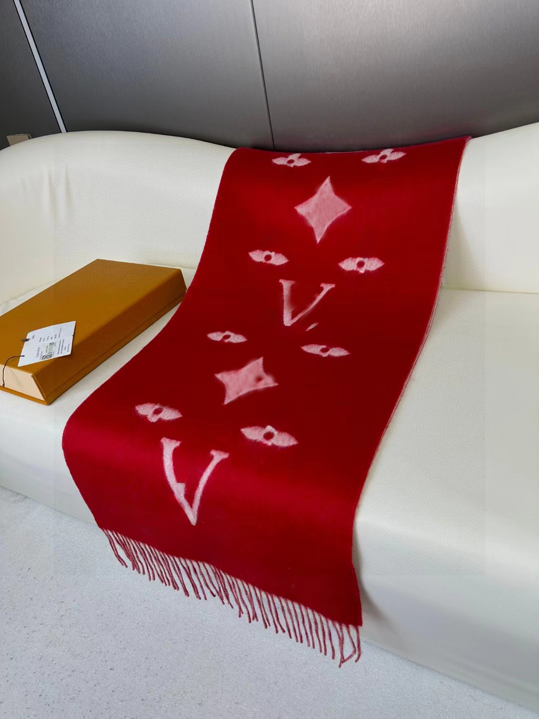 豪華なレディーススカーフ春秋冬フェスティバルカシミアスカーフ赤い両面印刷ショールスカーフ