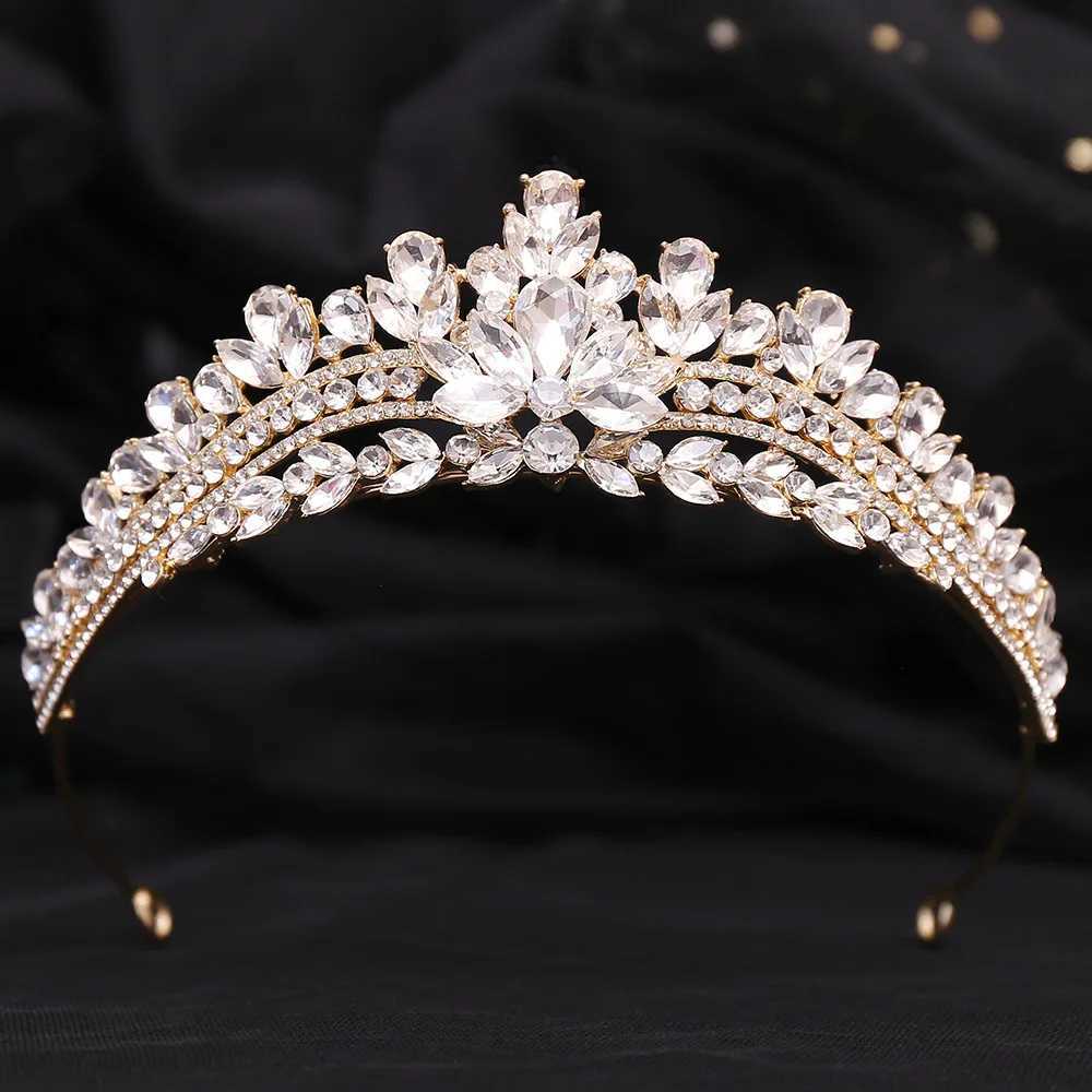 Tiaras coreana verde azul opala cristal coroa de princesa para mulheres que rainha de luxo princesa festa bidal tiaras acessórios de cabelo