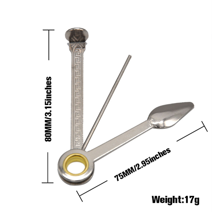 Klapptyp 3 in 1 Rauchrohre Reinigungsreinigungswerkzeuge Wählen Sie Metalllöffel Multi -funktionale Tabakmesserklappkits