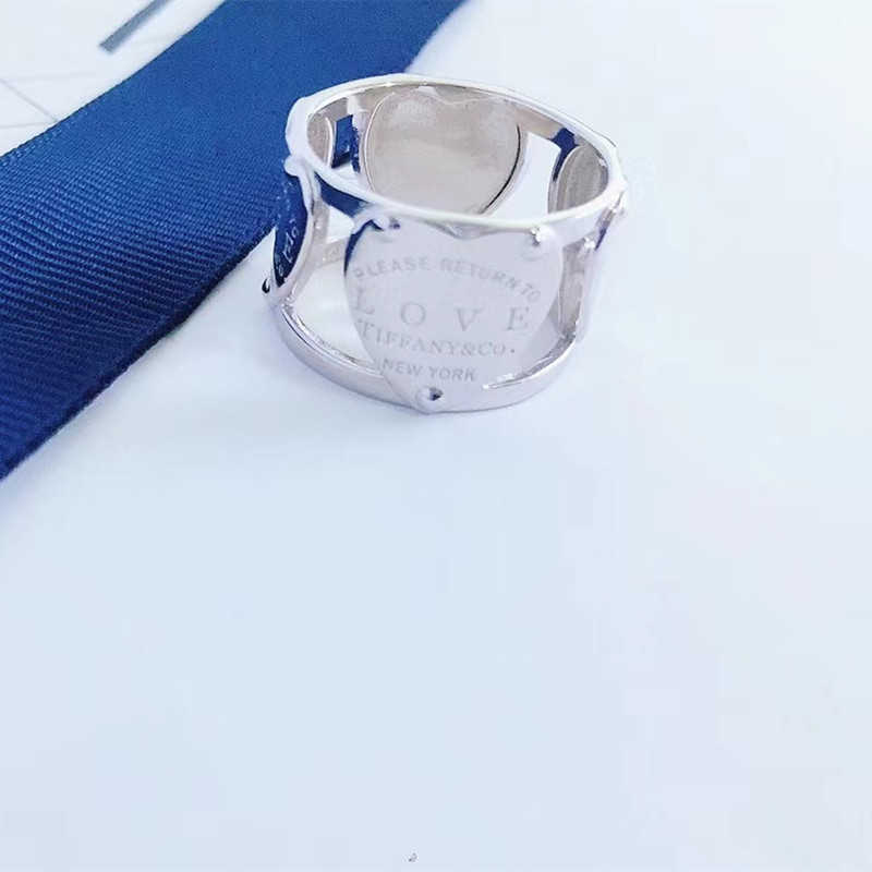 Women Band Tiifeniy Ring Jewelry s925 Sterling Silver Love Four sided Unique Design Trendy Personality for Girlfriend