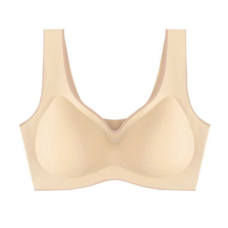 Bras sous-vêtements de soie glace sans couture femme sexy confortable actif actif brassiere crop top plus taille en masque respirant soutien-gorge y240426