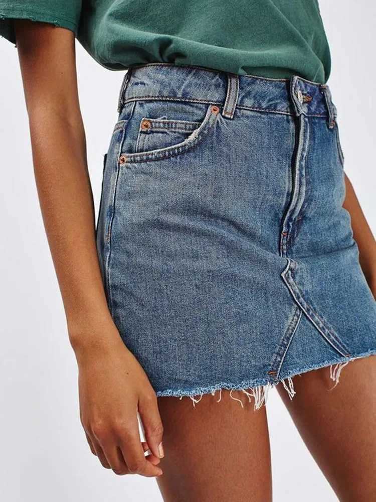 Röcke Ins Mode Sommer Womens High Taille Shorts enge Jeans Damen Sexy Nachtclub Stripper Schneiderstraße Kleidung Mini Denim Kleid Jeansl2429