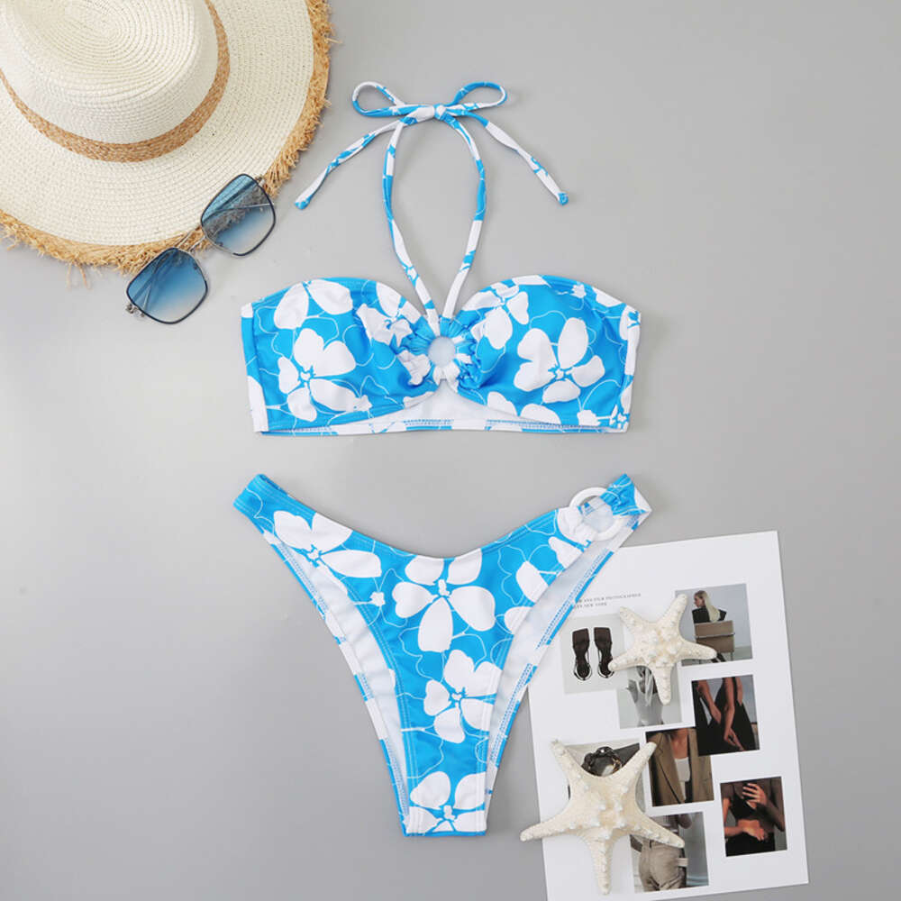 Gefärbte sexy Frauen geteilte Körper Badeanzug mit Nackengurt, heißer Spring Beach Bikini