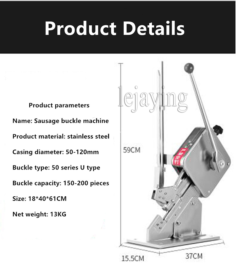 Manuell U-form Ham Sausage Clipper Machine Supermarket Packing Tätning U-typ Sausage Handpress Pricking Equipment