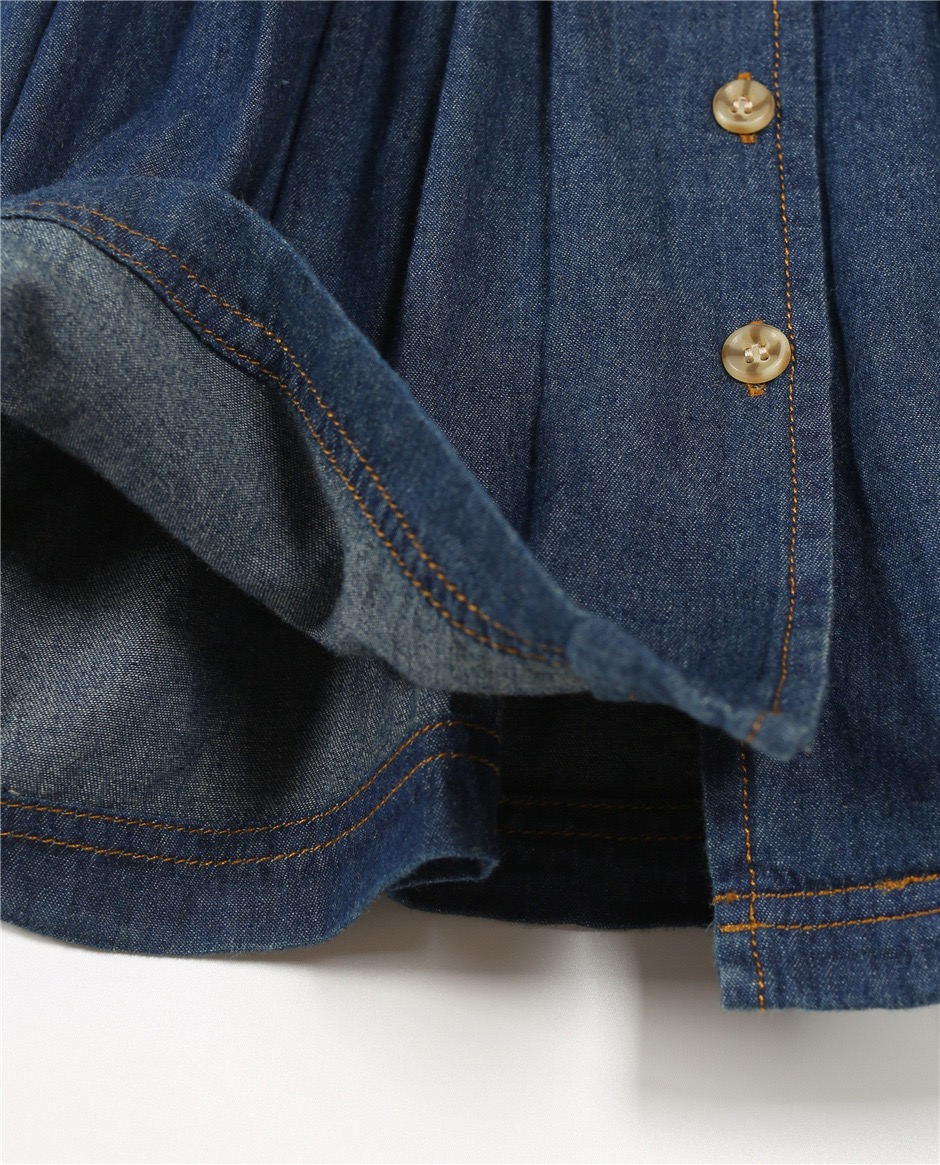 Robe en jean à manches courtes à manches courtes et à manches courtes décontractées pour les enfants