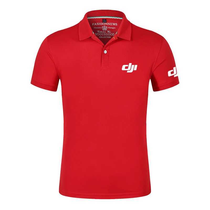 Мужские Polos 2022 Новый DJI Professional Pilot Drone Mens New Summer Hot Hetbale Rowo Рубашки Ploo Печать с коротким рукавом удобные топы T240425