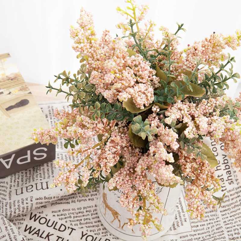 Dried Flowers Artificial Flowers White Provence Lavender Foam Home Wall Wedding Decoration Christmas Decor Accessories Fake Plastic Plant