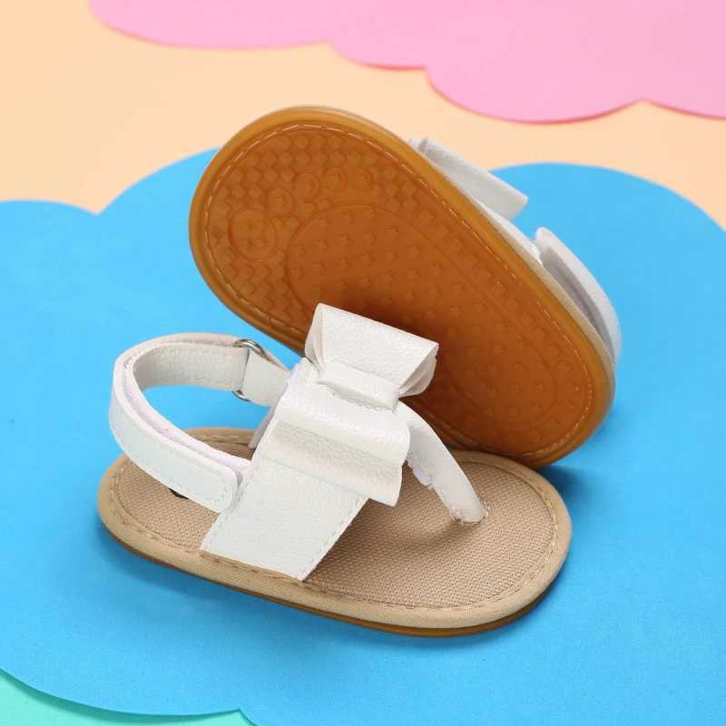 Sandales Nouveau Big Bow 0-18 mois Baby Princess Chaussures Sandales respirant et Chaussures de marche confortables240429