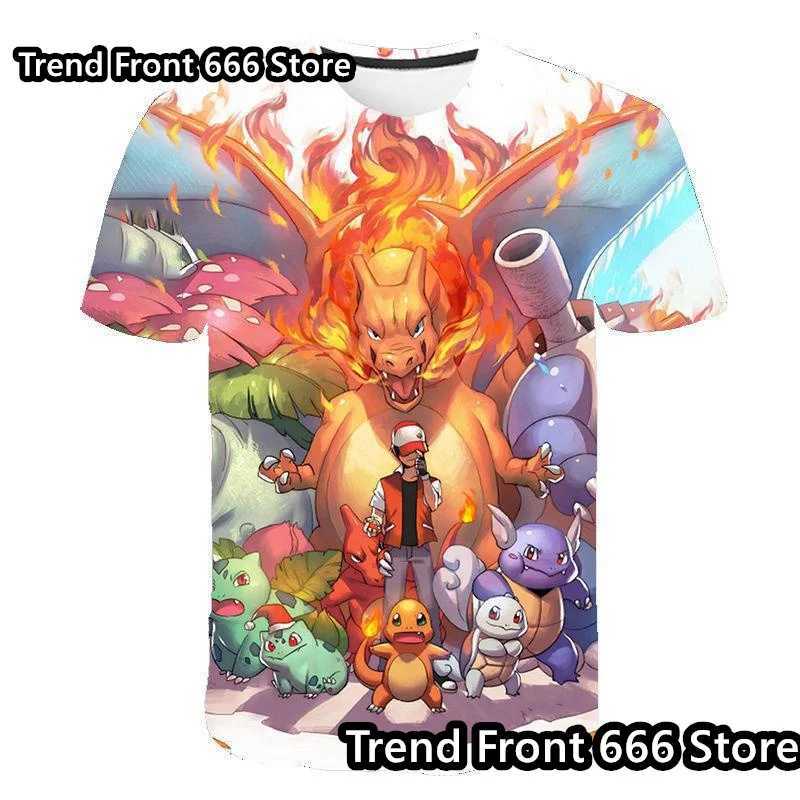 T-shirts Boys et filles Pocket Monster T-shirt Pok Mon Anime 3D Impression de rue Vêtements décontractés Fashion T-shirt T-shirt Childrens T-shirtl2404