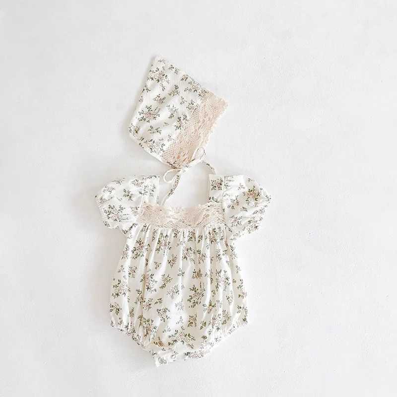 Rompers Autumn New BabySuits Infant Girls Backless Baby Girls Jumpsuits Lace Descoration Toddler Girls One Piece H240429