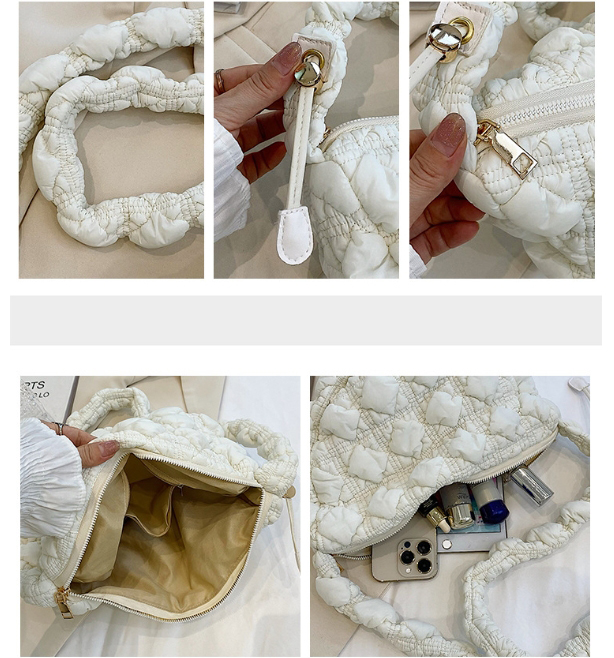 Mała koreańska złożona torba chmurowa Instagram wszechstronna bąbelkowa torba pod pachami w dół bawełnianej torby