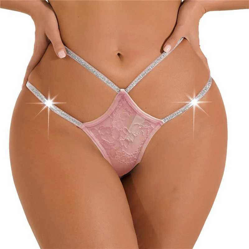 Kadınlar Külotu Kadın Erotik İçi Boş G-String Köpüklü Rhinestone Dikişsiz Thong Seksi Dantel Çift İnce Kemer iç çamaşırı giymek için 2404