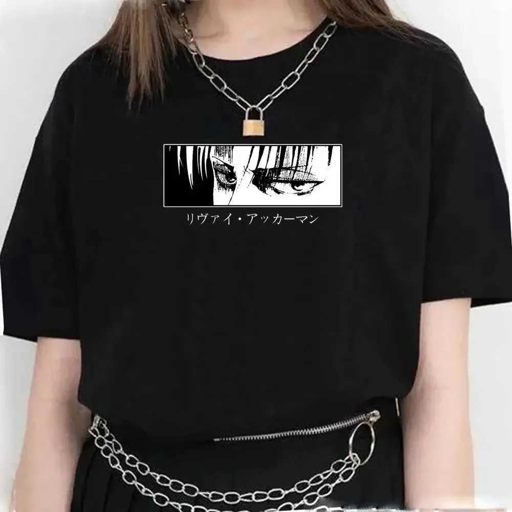T-shirts Japanese anime attacks Titan graphic printing Harajuku T-shirt casual fashion short sleeved plus size womens T-shirtL2404