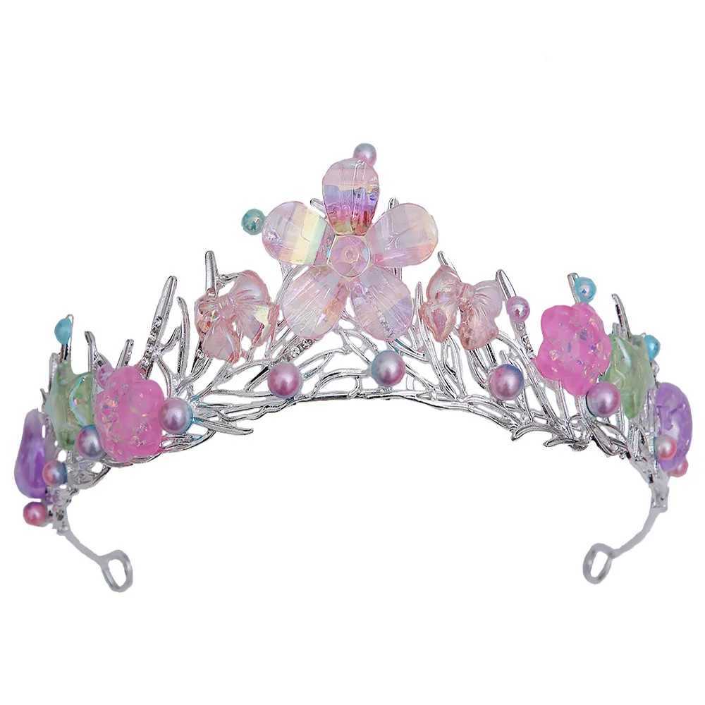 Tiaras Princess Ocean Style Shell Starfish Flower Tiara Korona Dorosłe dziewczyny Elegancka sukienka do włosów