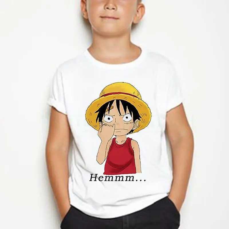 T-shirts Zomerjongens/meisjes Casual cavai cartoon katoen Japans anime één stuk kinderen korte mouwen t-shirtl2404