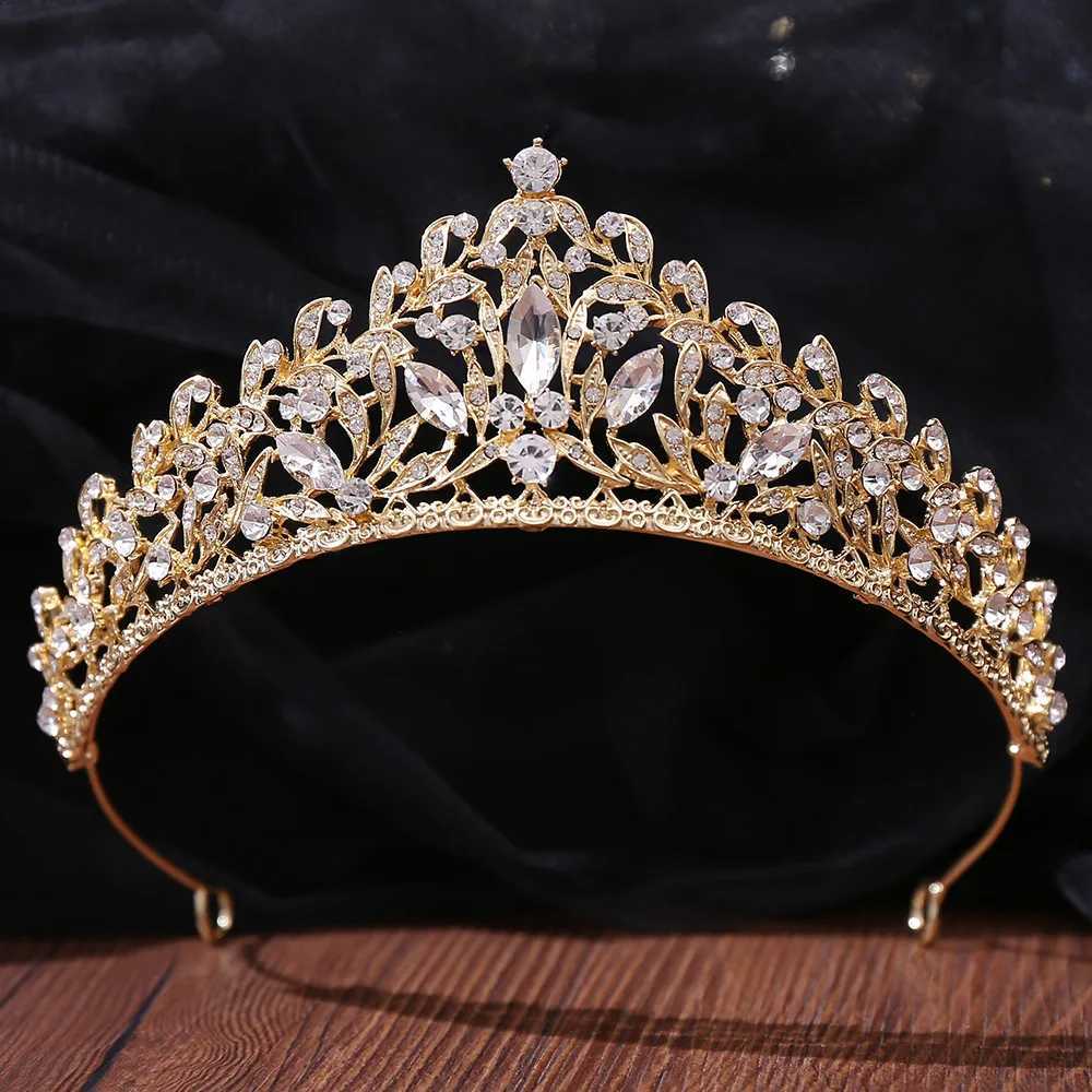 Tiaras 7 couleurs luxury bleu vert fleur fleur cristal diadème couronne femme robe de mariée reine des cheveux de couronne mariée