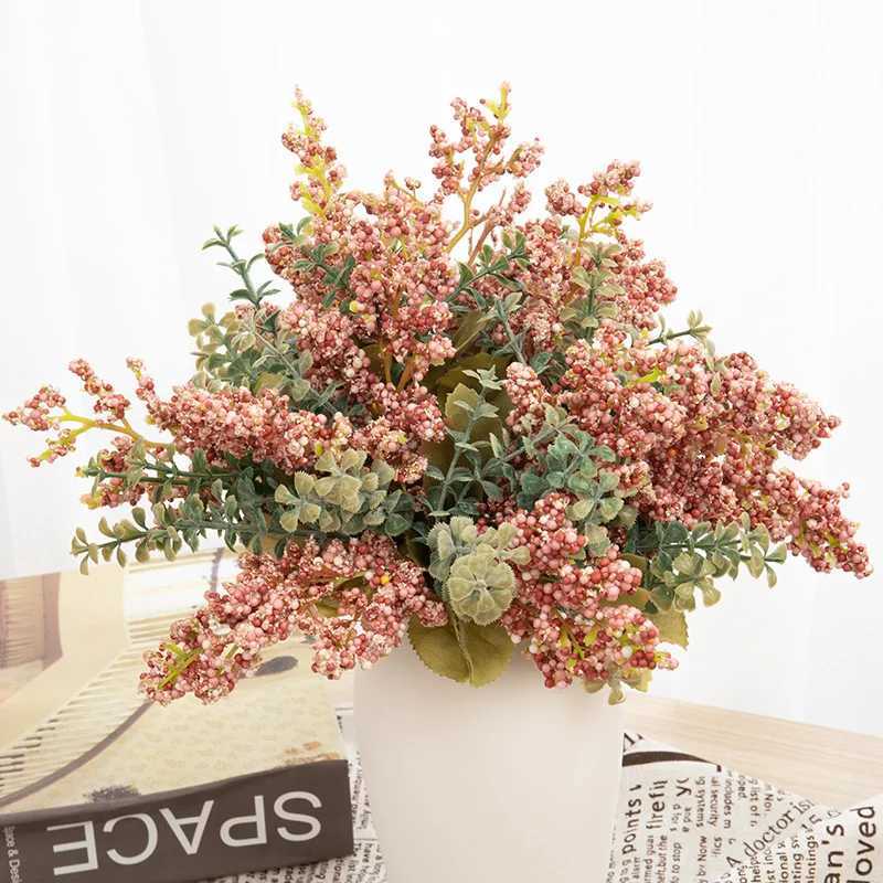 Dried Flowers Artificial Flowers White Provence Lavender Foam Home Wall Wedding Decoration Christmas Decor Accessories Fake Plastic Plant