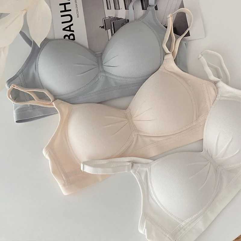 BRAS Japon Sütyen Kadınlar için Seksi Dikişsiz Bralettle Push Up Lingerie Kablosuz Tek Parçalı Kız Ayar Straps Candy Renk Bras Y240426