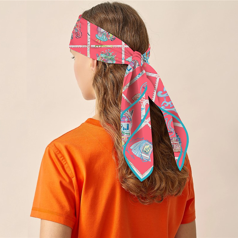 Paardenkop vierkante kop sjaal 90 cm haarhals sjaals sjaals tas bandanas zomer lente accessoires vrouwelijk foulard femme 90 cm*90 cm chevaloscoop