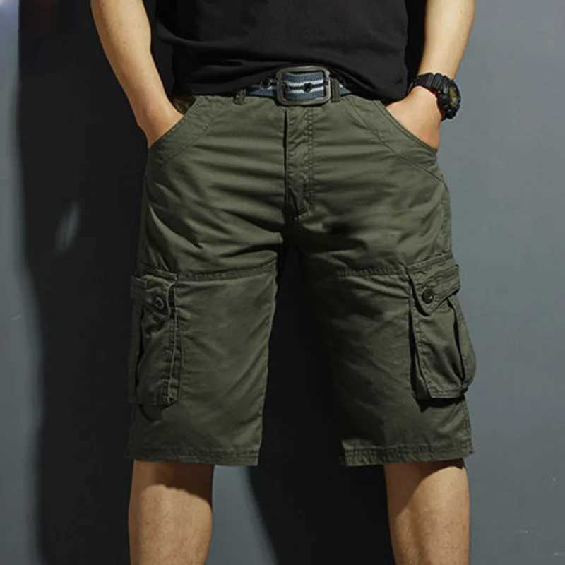 Heren shorts heren vracht shorts Combat Solid Half Hiking Bermuda korte broek voor mannen comfortabele vintage luxe baggy hevy whate y2k jorts hot j240429