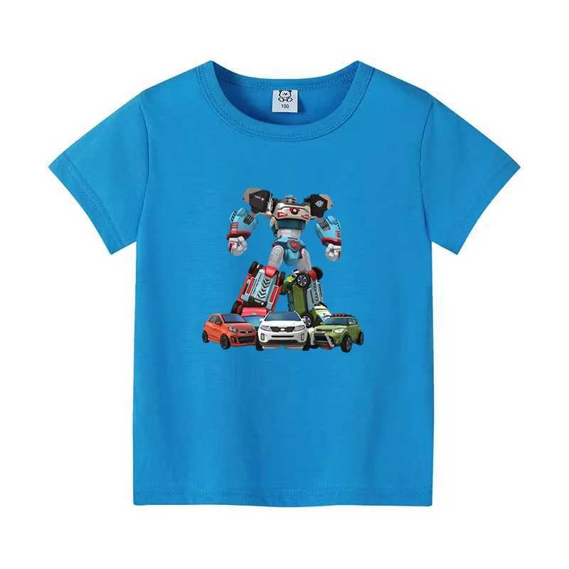 T-Shirts Tobot Evolution Transformer Roboter Autos bedrucktes Kinder T-Shirts Mädchen Kleidung Cartoon Baby Jungen und Mädchen T-Shirts Sommerkinder Topsl2404