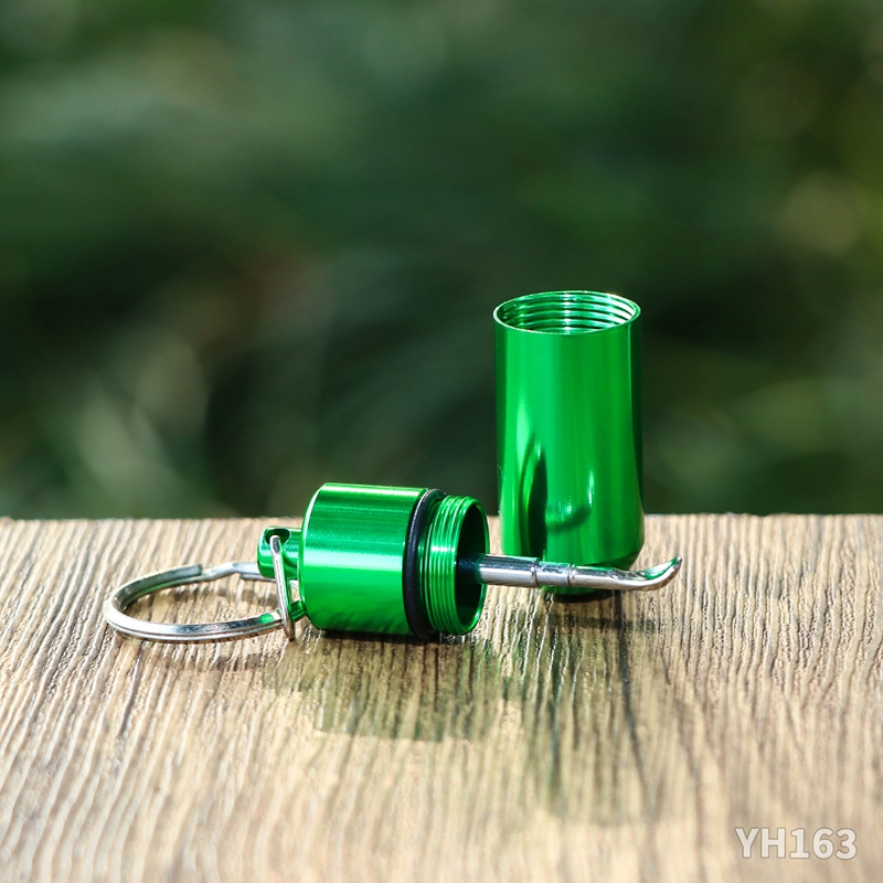 Metaal rookketen Ring kruid tabakspil met telescopische lepel sleutelhanger dabber opslag fles voorraad pocket jar container snuff snuff snuffter sniffer box dhl