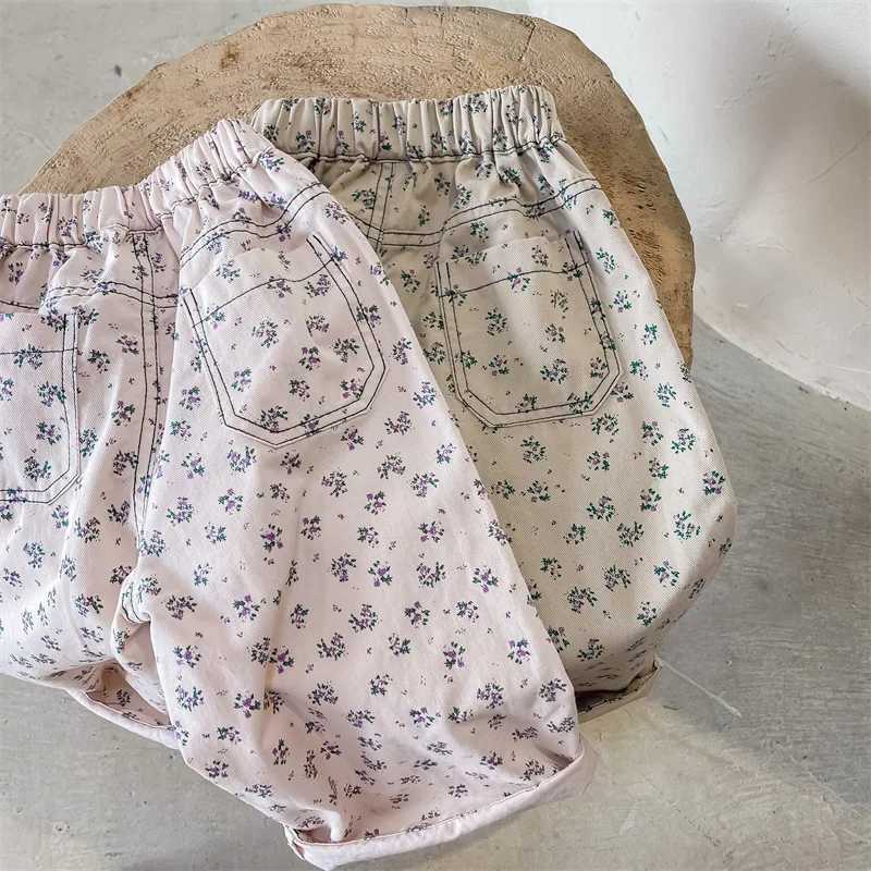 Trousers Autumn Kids Pants Floral Girls Trousers dren Clothes H240509