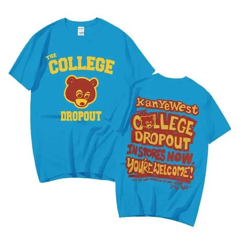 T-shirts masculins Album de chanteur de rap The College Diopoul Mens and Womens Multi Color Pure Cotton T-shirt Short Slve High Quty T240425