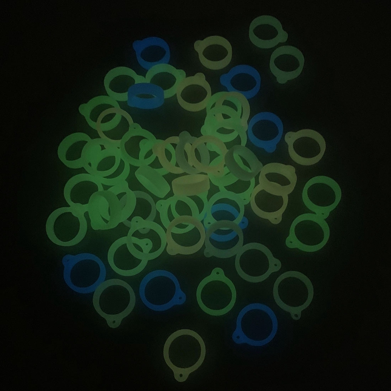 20 mm silikon Lanyard Band Luminous Glow in the Dark Silicon Halsband O Ringklämmor Sträng halsrep kedja remmix färger