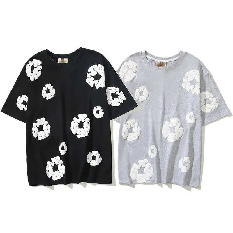 T-shirts masculins Coton Imprimé couple à courte dure