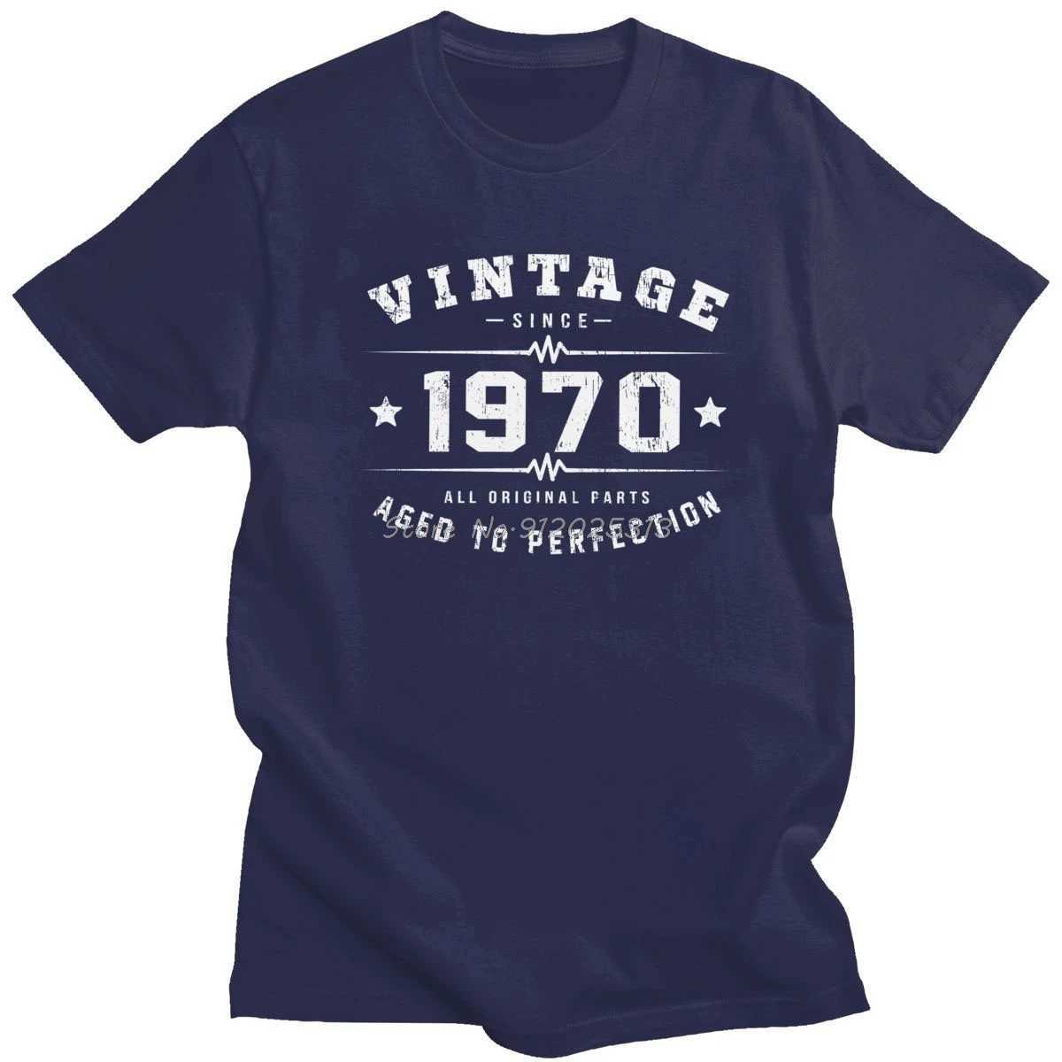 Herr t-shirts vintage 1970 åldras till perfektion t-shirt för män ren bomull t-shirt o-hals kort slved 50-årsdagspresent 50 år t kläder t240425