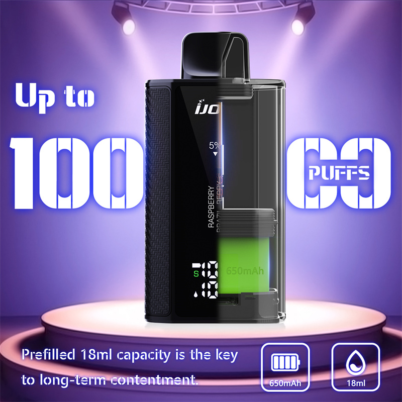 Original iJoy Captain 10k 10000 puffs engångs cigarettvape penna med e-liquid batterilampad indikator laddningsbar 650 mAh 18 ml 5%