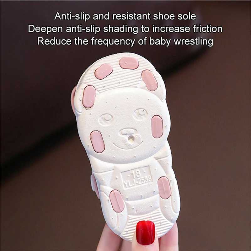 Sandals Newborn baby sandals summer bow shoes anti slip soft sole sandals baby walking and toddler shoe accessoriesL240429