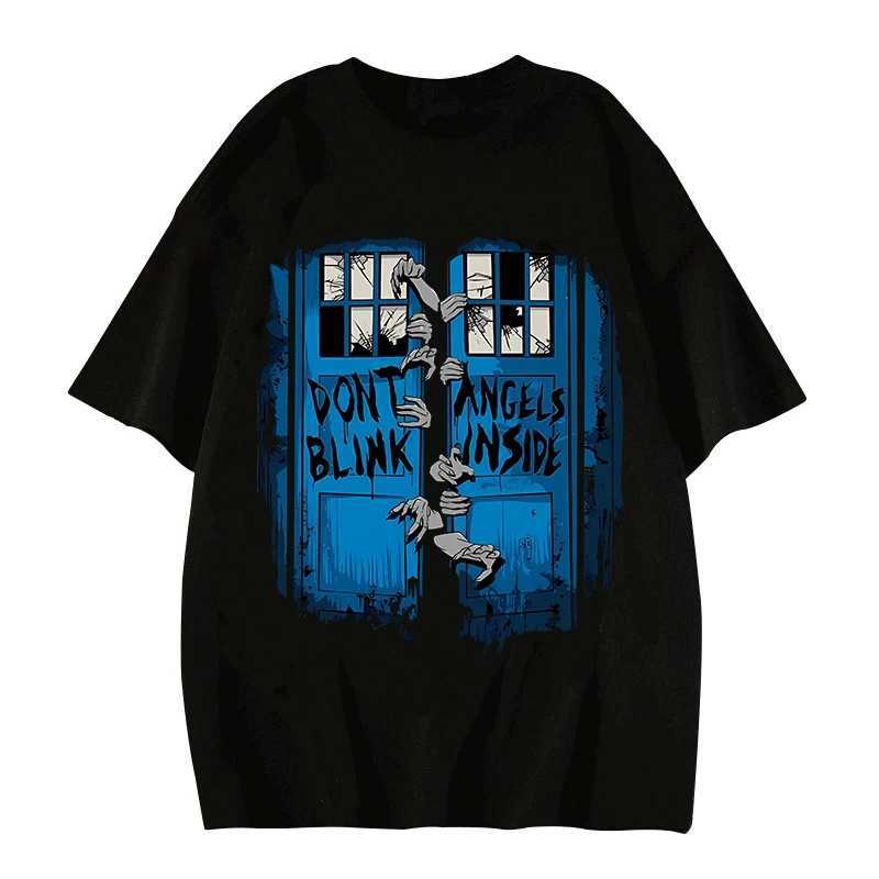 Camiseta de la mujer Camiseta High Street Mens American Anime Camiseta Gráfica Y2K Harajuku Fashion Gothic Gothic Grunge Gunge Camiseta de manga corta Gran Camiseta2404