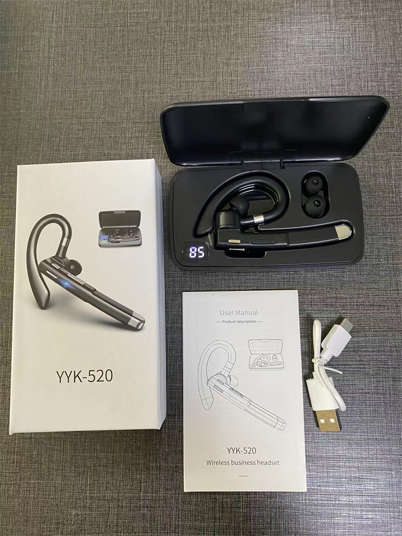 YYK520 Hanging Ohr Wireless Bluetooth Headset 5.1 Freisprecher Enc Call Rausch-Reduktion Fahren mit Einzelohr-Geschäftskopfhörern mit Einzelhandelspaket