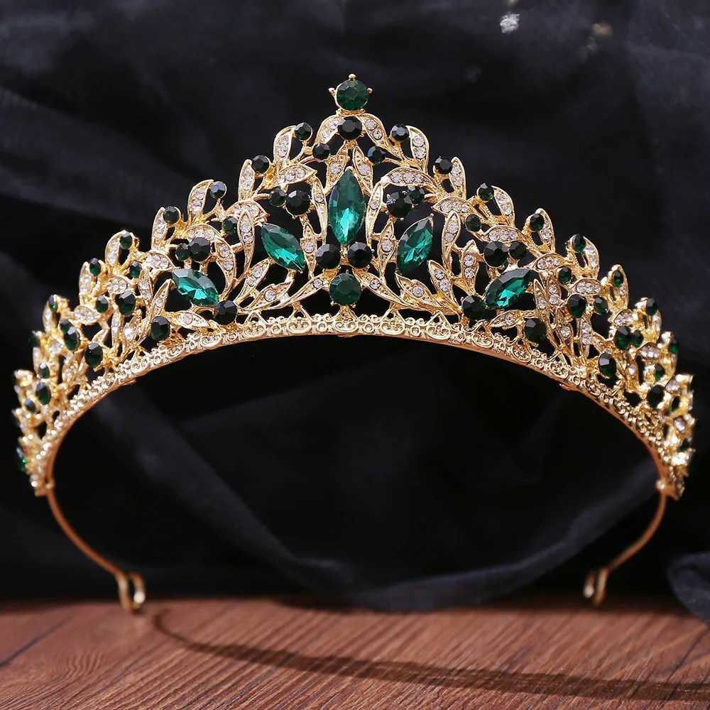 Tiaras 7 couleurs luxury bleu vert fleur fleur cristal diadème couronne femme robe de mariée reine des cheveux de couronne mariée