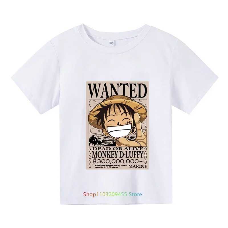 Magliette magliette a pezzo singolo abbigliamento bambini t-shirt in cotone puro fumetto cartone animato anime estate top top-shirt luffy boy and girl street abbigliamento 2404