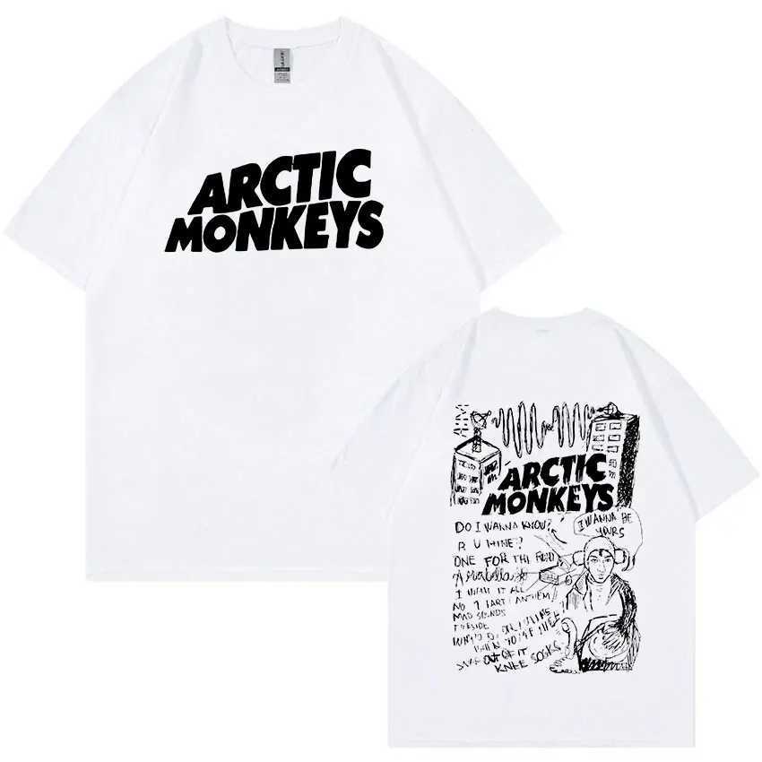 Мужские футболки рок-группа Arctic Monkeys Музыкальный альбом графический футболка Mens Women Fashion Casual негабаритные футболки Slve Hip Hop Clothing T240425