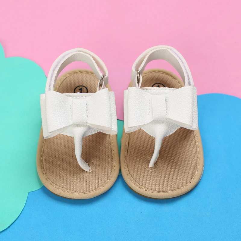 Sandales Nouveau Big Bow 0-18 mois Baby Princess Chaussures Sandales respirant et Chaussures de marche confortables240429