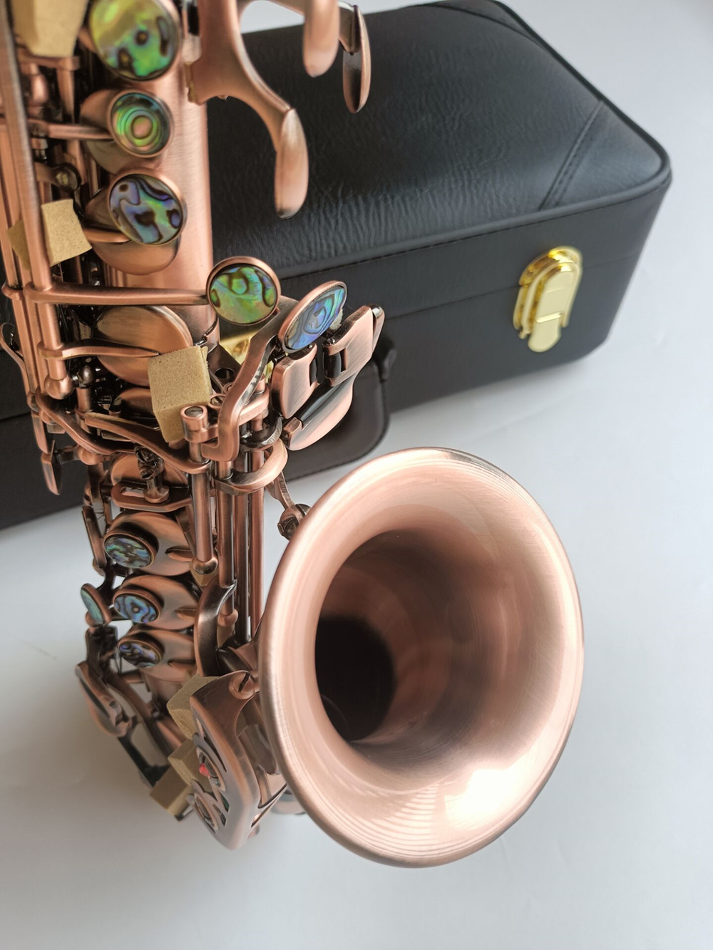 Nouveau saxophone soprano incurvé S-991 Red Antique Copper Professional