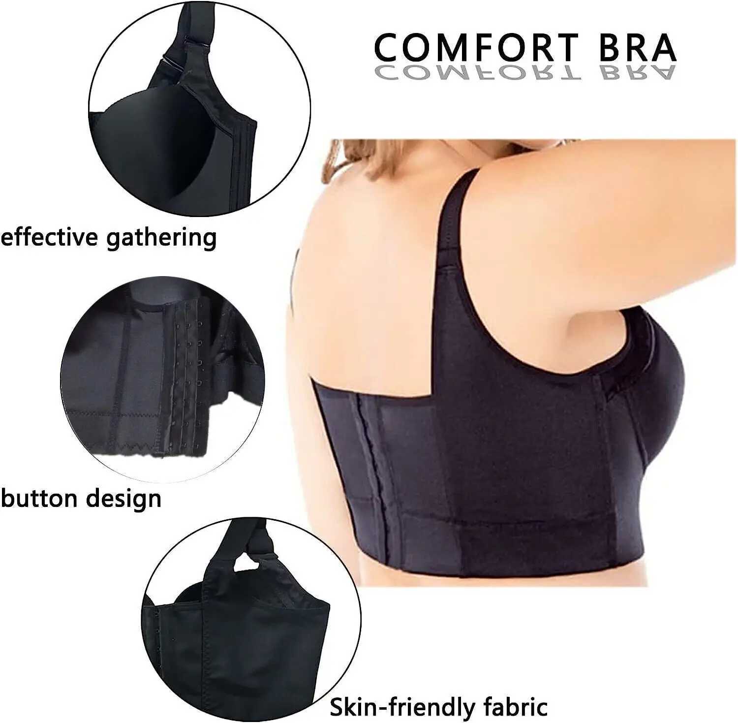 Bras Mode Nakans Back Smoothing BH Fashion DP Cup BH versteckt Rückenfette Unterwäsche für Frauen plus Größe sexy BH Dessous Y240426