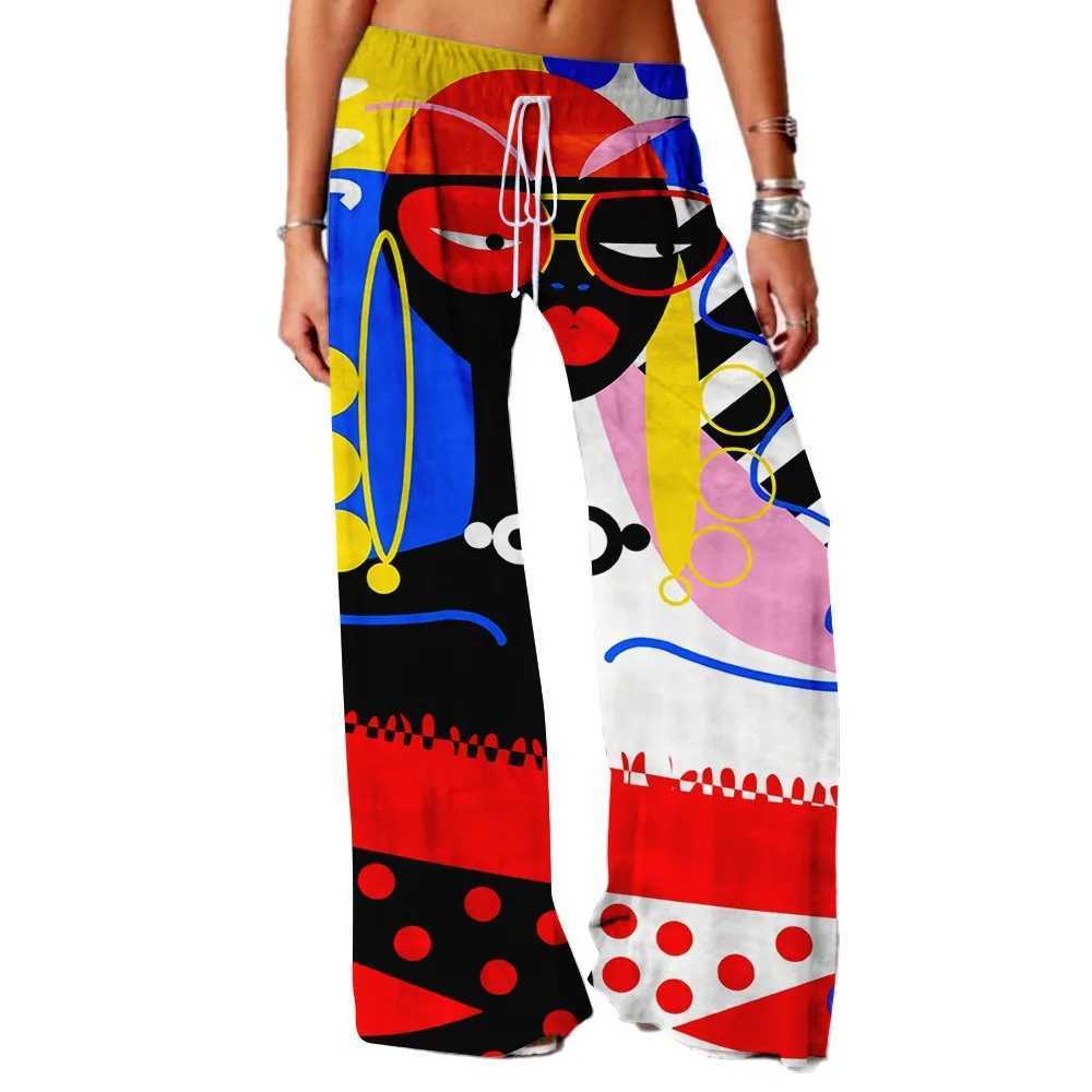 Spodnie damskie Capris Spring African Lady Print Spodnie Vintage Fashion Women Summer Spodnie Stylowe swobodne luźne spodnie Y2K Trendy miękkie ubrania Y240429