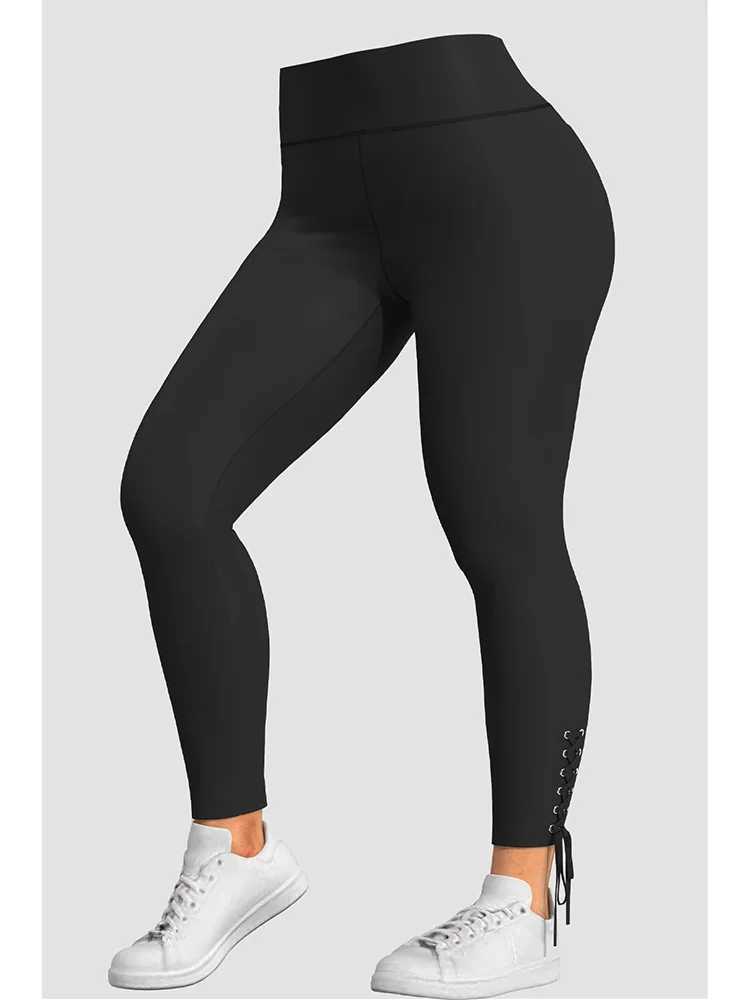 Damesbroek capris plus maat zwarte casual lang poot broek kanten taille sluiting dames slanke fit elastisch hoog taille zwart potloodbroek 240429