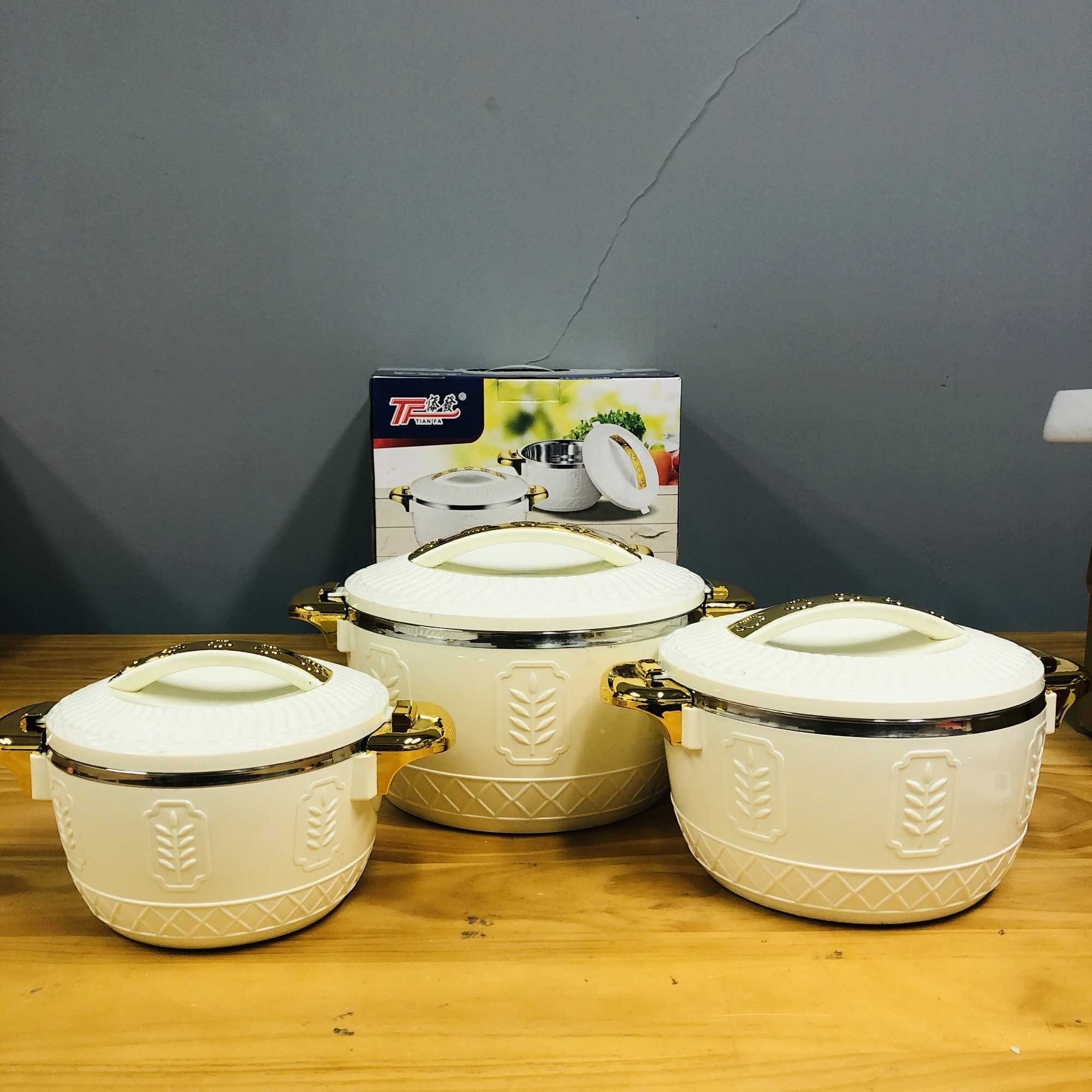 Caixas Bento 3 peças/conjunto 2.5/4.5/6.5l Aquecedor de alimentos Lunhana da lancheira Hot Pot Ramadan Evento Isolamento Q240427