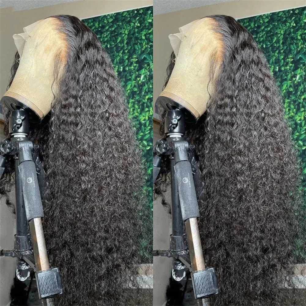 Synthetic Wigs 40 inch water curly 13x6 high-definition transparent lace front human hair wig 200% Brazil 13x4 loose deep wave gel free Q240427