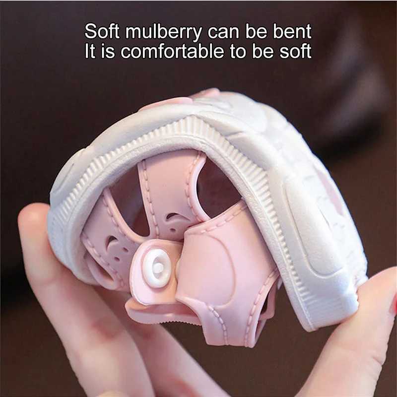 Sandals Newborn baby sandals summer bow shoes anti slip soft sole sandals baby walking and toddler shoe accessoriesL240429