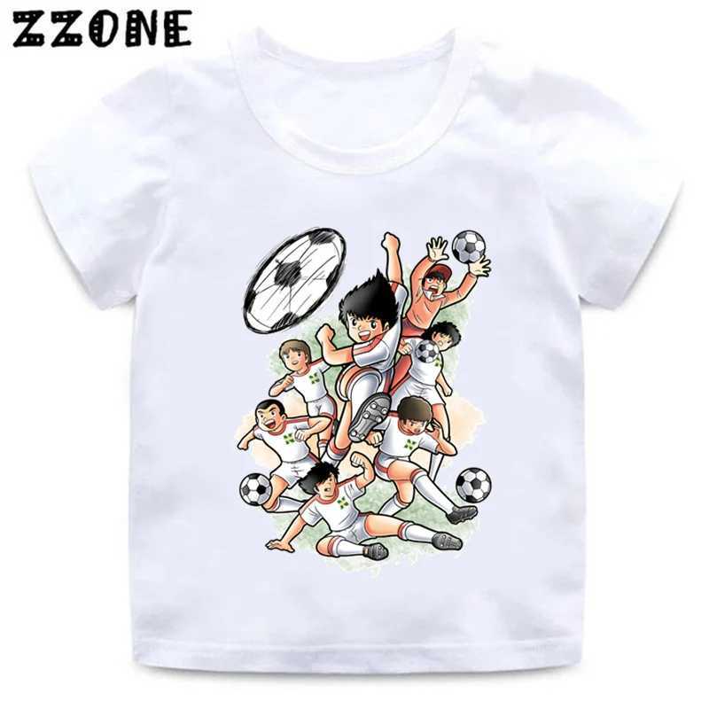 T-shirts Tsubasa Le Petit Footballer Print Childrens T-shirt Fun Girl Clothing Baby Boy T-shirt Summer Childrens TopL2404