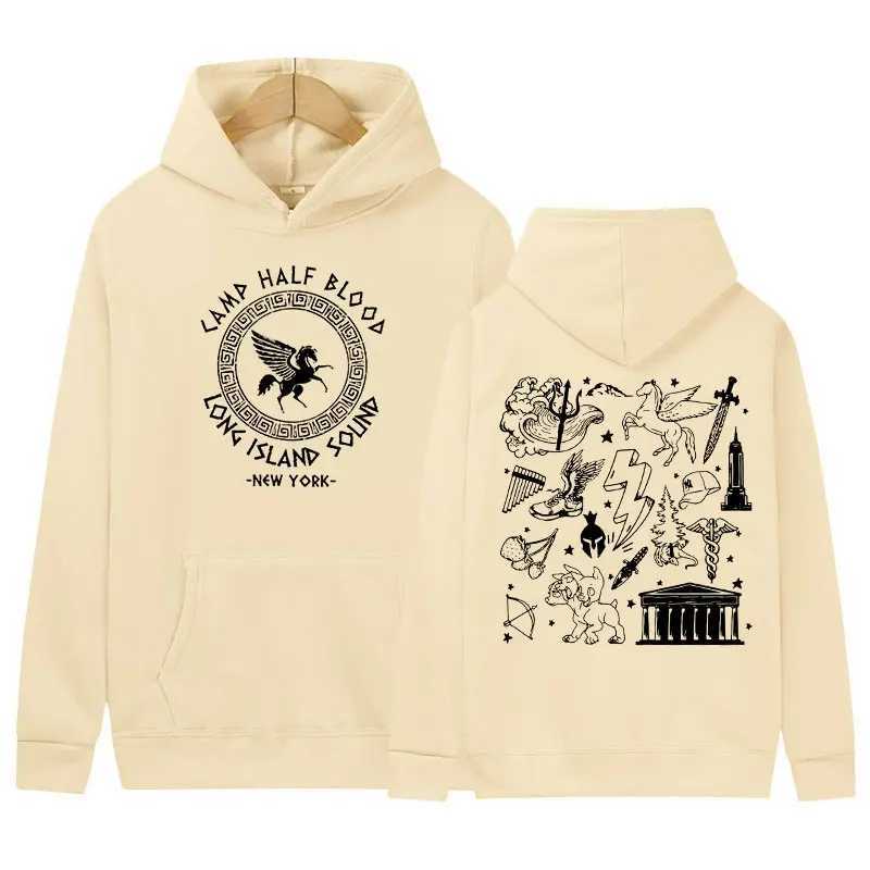 Felpa con cappuccio da uomo Campo Mezzo sangue Percy Jackson Hoodie Long Sone Pullover Casual Pullover Fedela da uomo Abbigliamento Fashi