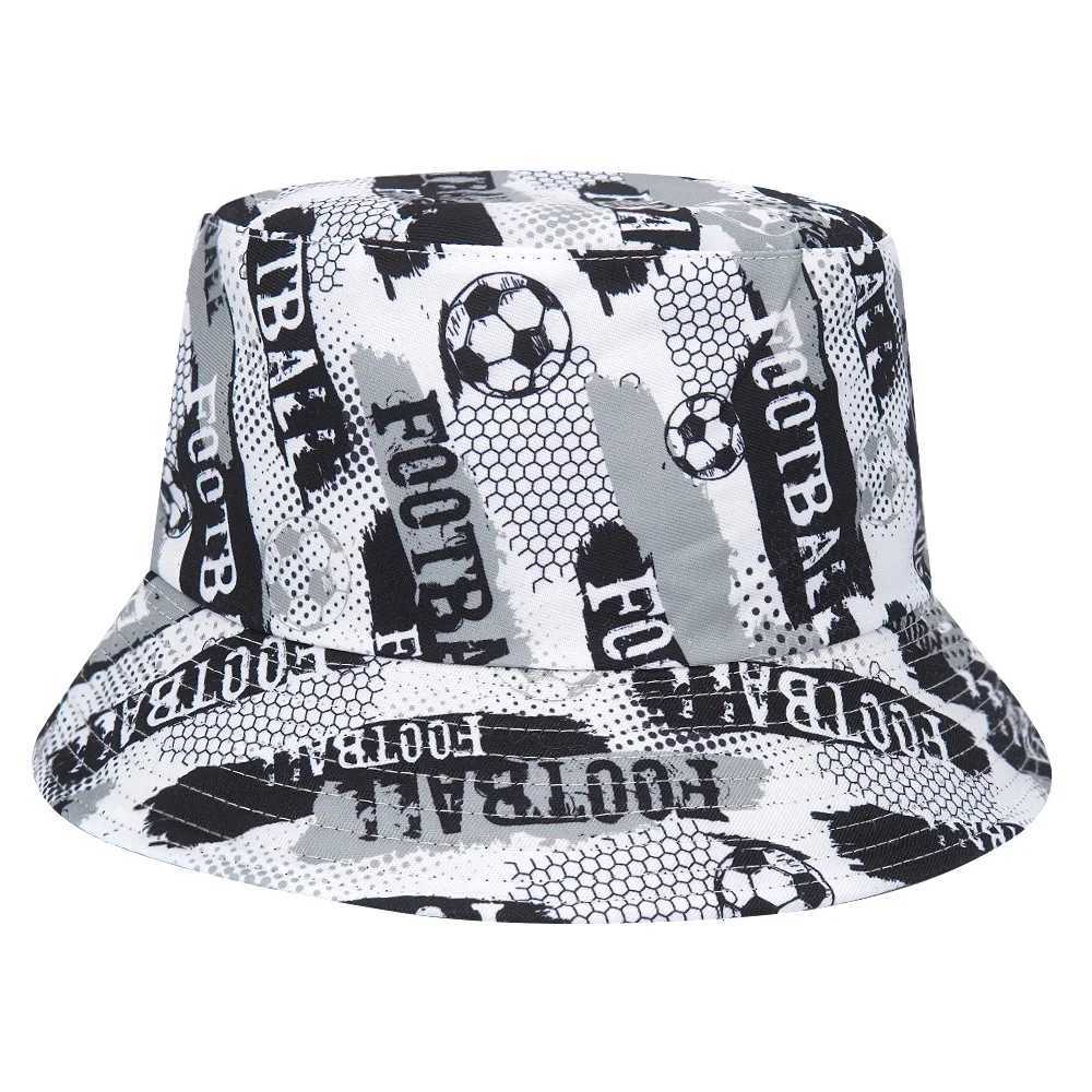 Caps Chapeaux Mentes Printed Bucket Hat Summer Summer Panama Coupe du monde Game de football Fashion Fisherman Pliage Sun Hatl240429