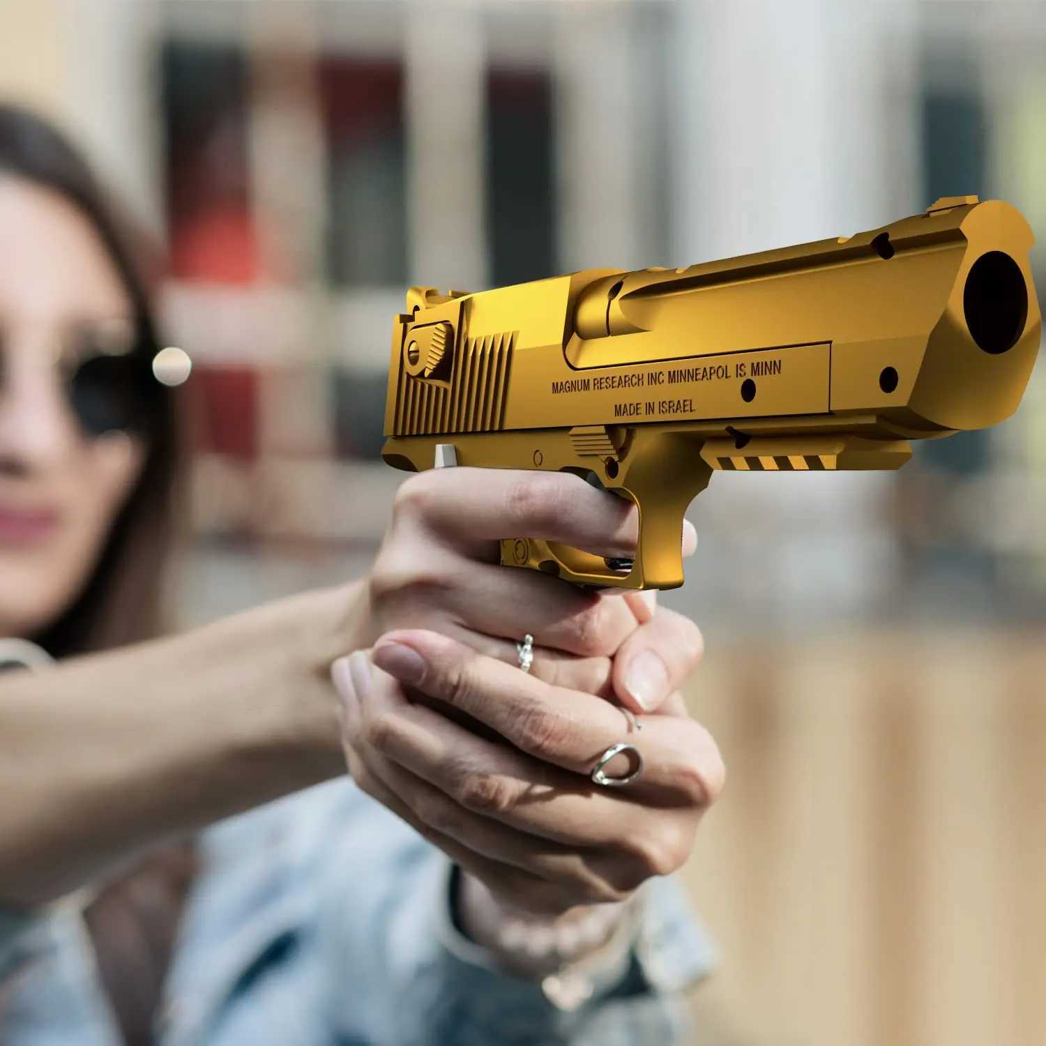 Waffenspielzeug 2024.Childrens Spielzeugpistole Gold Desert Eagle Soft Bullet Gun M1911 Pistolen Kinderspielzeugpistole T240428